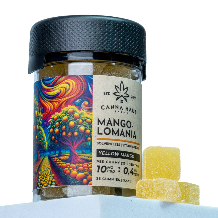 25:1 CBD:THC Mango Rosin Gummies | Mangolomania